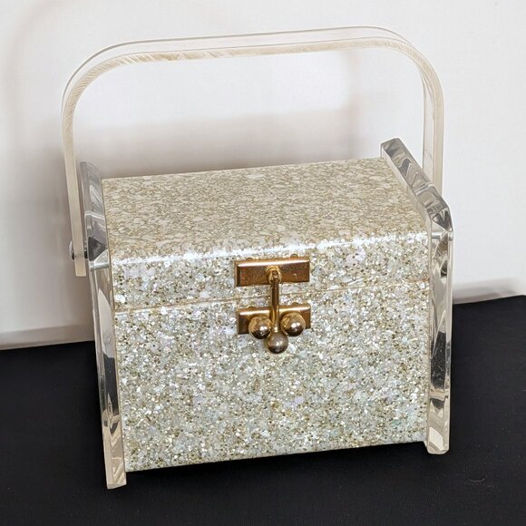 Charles Kahn Handbags - Amazing CHARLES KAHN Confetti Lucite Box Purse from the 1950s, VG-EX Cond